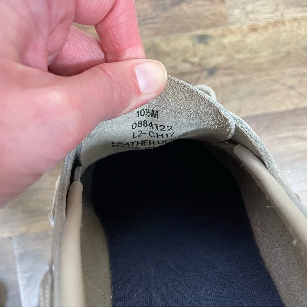 Sperry Men's Top Sider Beige Leather Boat Shoes Size 10.5